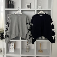 Spring New Women's Round Neck Loose Bow Sweater