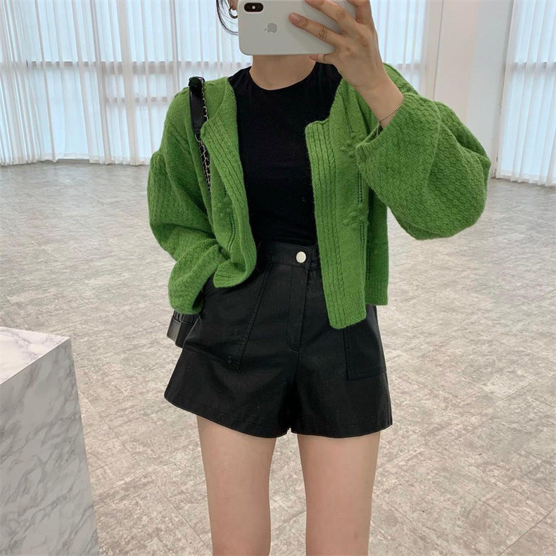 Youthful-looking Loose Outer Wear Idle Style Knitted Cardigan