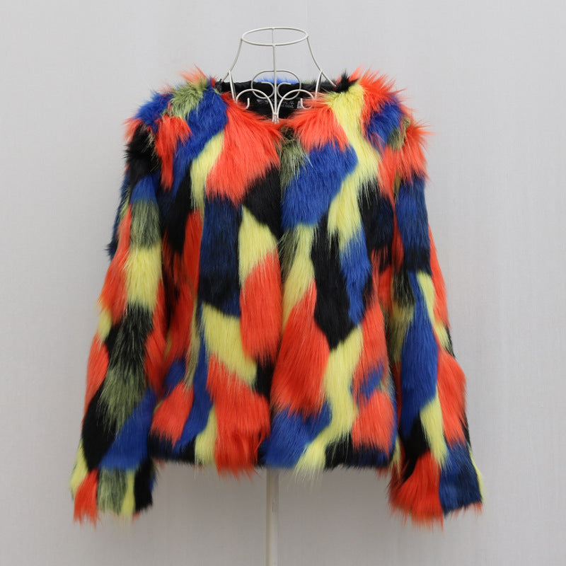 Ladies Fashion New Faux Fox Fur Jacket