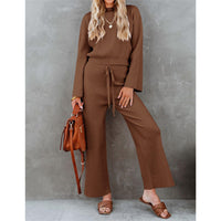 Autumn And Winter New Fashion All-match Round Neck Top Loose Casual Trousers