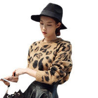 Leopard Print Sweater Women's Fashion Loose Sweater