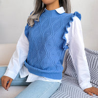 Women's Fungus Argyle Knitted Vest Sweater