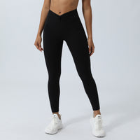 Kinky V-shaped Peach Hip Belly Contracting Sports Ninth Pants Outdoor Running Fitness Tights