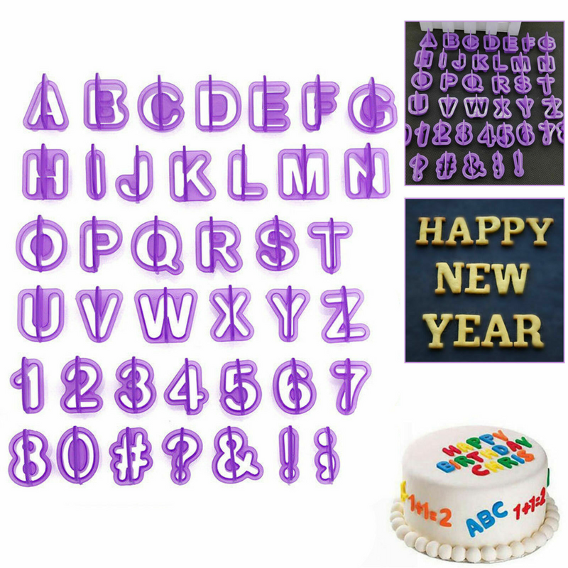 40PCS CAKE DECORATING SET ALPHABET LETTER AND NUMBERMOULD FONDANT ICING CUTTER