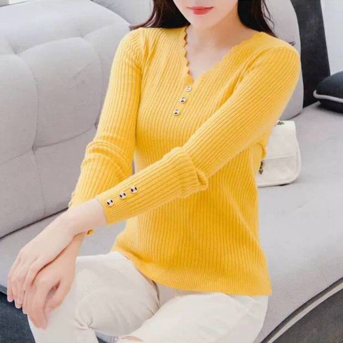 Solid Color Slim Bottoming Knitted Sweater