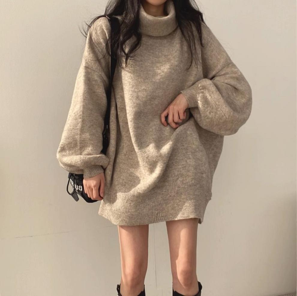 Thick Turtleneck Lazy Style Loose Bottoming Sweater Top