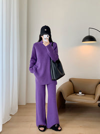 Loose And Idle Temperament Commute Sweater Suit