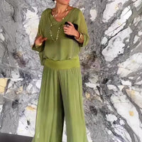 Independent Station AliExpress Hot Sale Solid Color Chiffon Suit