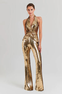 Elegant Graceful Backless Sequined Women's Jumpsuit