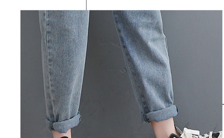 Spring And Summer New Style Loose Large Size Jean Suspenders Female