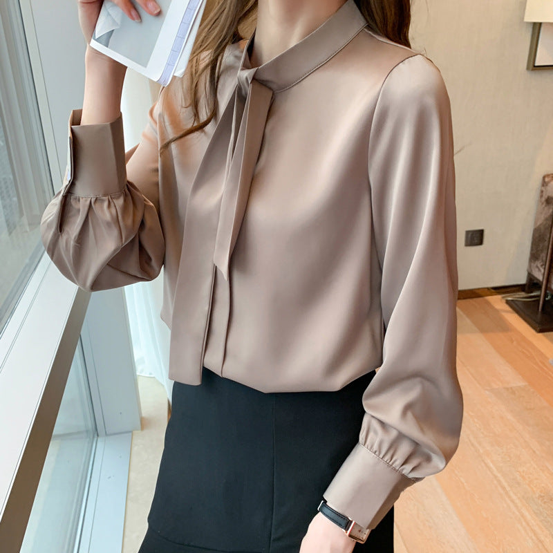 Fashion Ribbon Top Temperament Solid Color