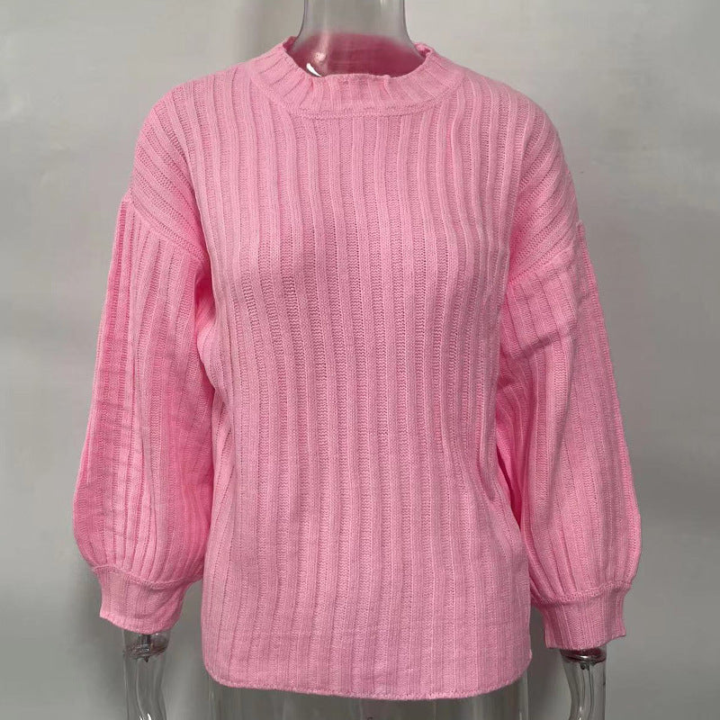 New European And American Women's Plain Quality Knitting Sweater