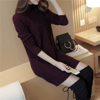 Knitted Sweater Pullover Bottoming Sweater Twist Korean Style Women's Clothing