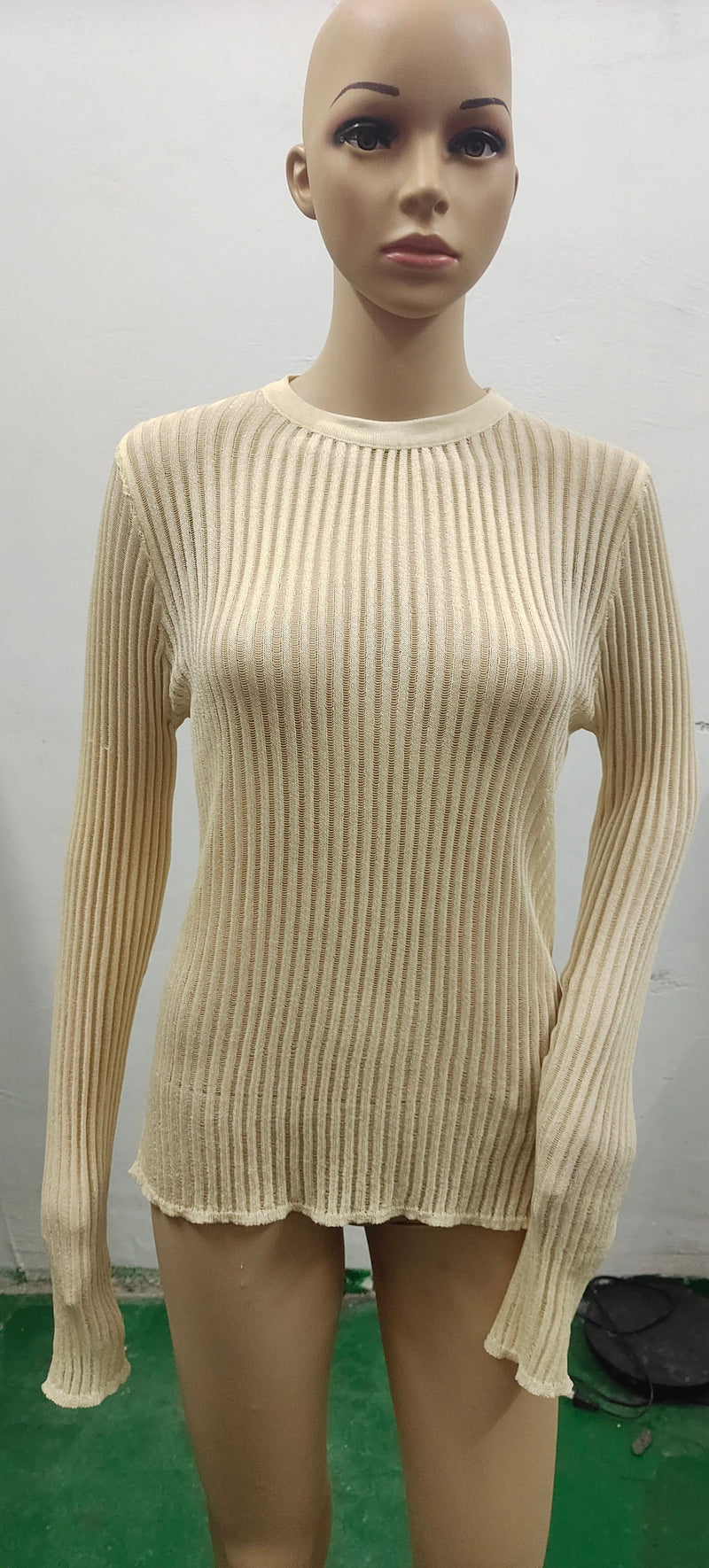 Round Neck Thin Breathable Knitted Wool Top