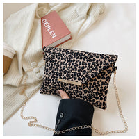 Simple Leopard Envelope Personality One-shoulder Diagonal Chain Bag