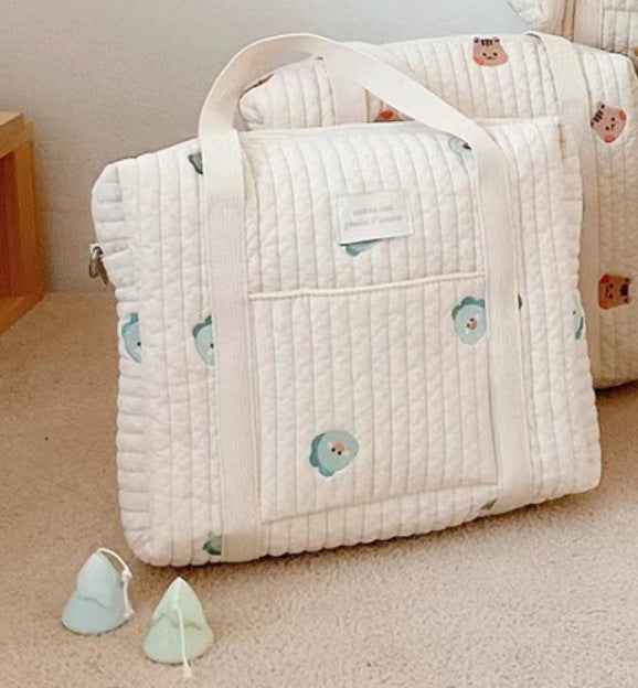 Zipper Embroidered Cotton Dyeing Mummy Bag Baby Stroller Pouch