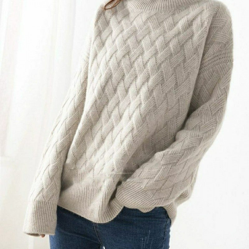 Turtleneck Women's Autumn Mat Knitted Thick Pullover Sweater