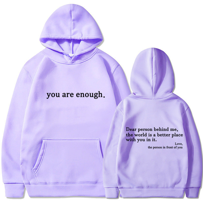 Women's Brushed Hoody Plain Letters