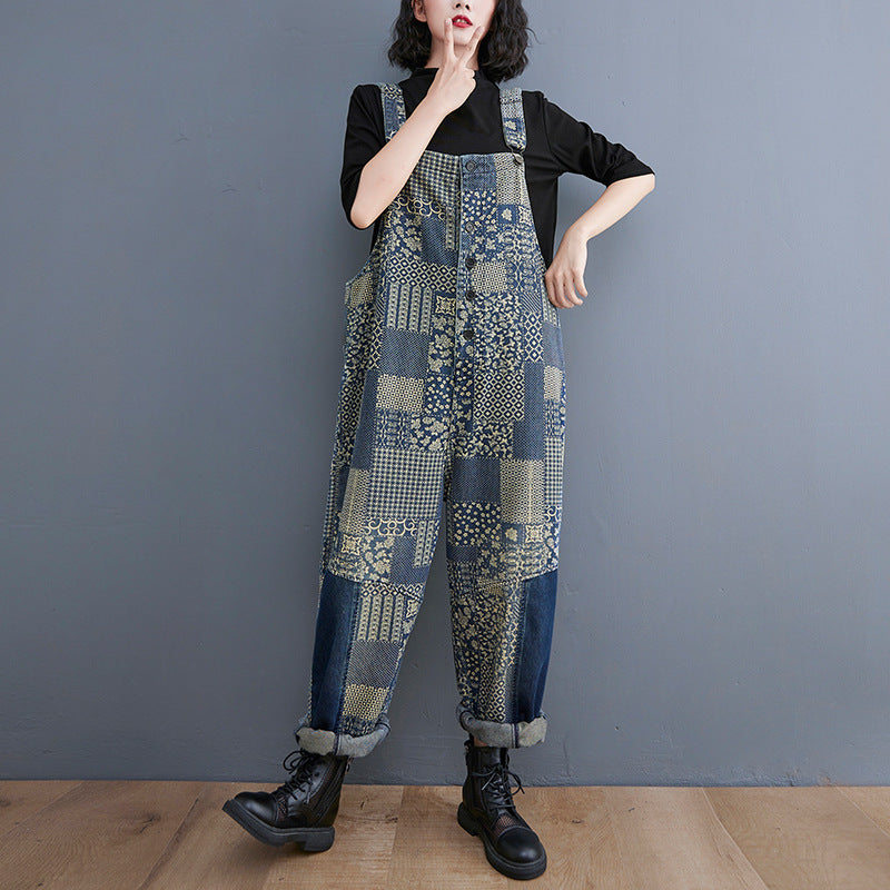 Women's Korean Version Of The New Large Size Jeans Suspenders