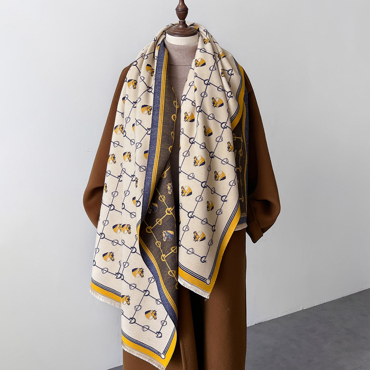 Thick Cashmere-like Fashion Mid-length Warm Scarf