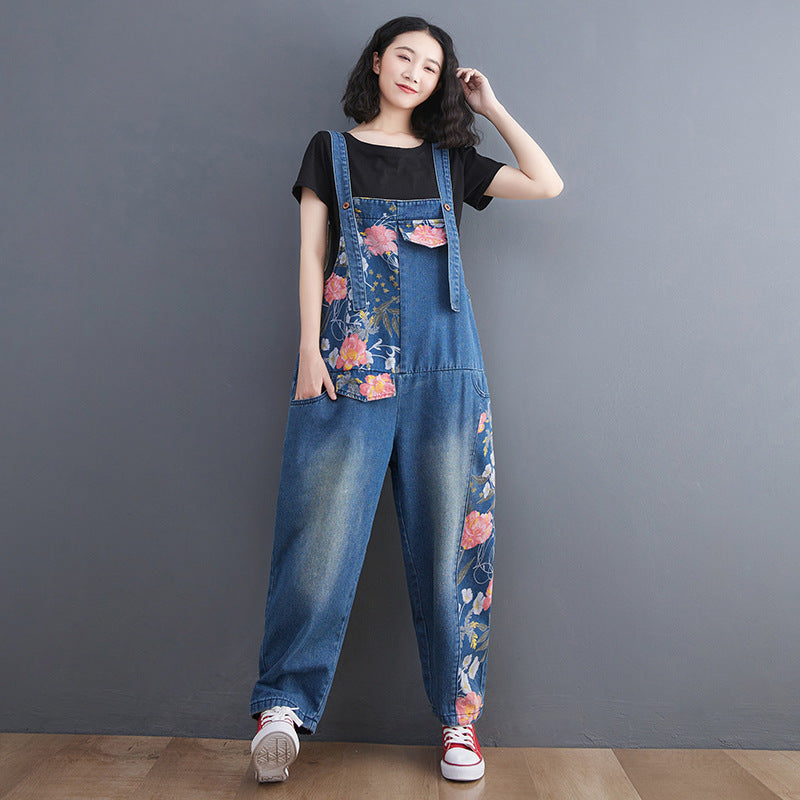 Women's Korean Version Of The New Large Size Jean Suspenders