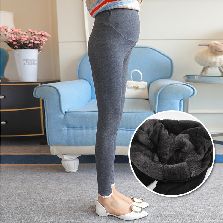 Maternity Wear Maternity Leggings Cotton Plus Velvet Thick Stretch Belly Support Pants