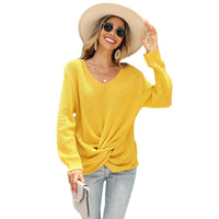 Women's V-neck New Pure Color Simple Fashion Sweater