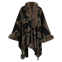 Women's Fur Collar Thickened Warm Shawl