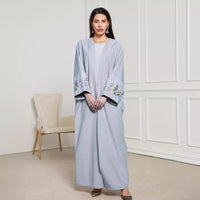 Middle East Muslim Clothing Robe Embroidered Cardigan Dress