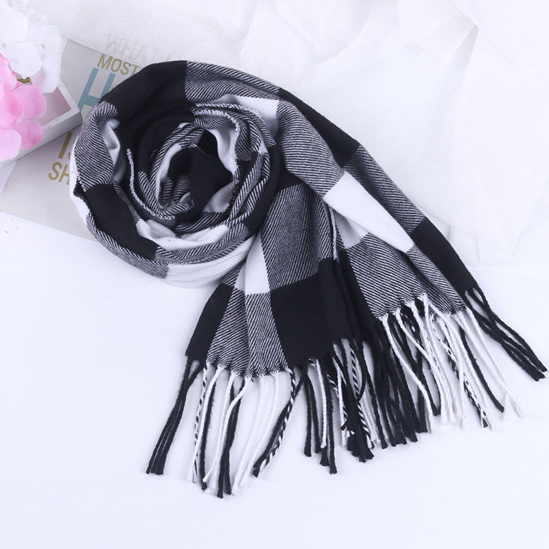 Autumn And Winter British Style Plaid Scarf Winter