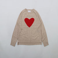 French Style Round Neck And Heart Pattern Long Sleeves