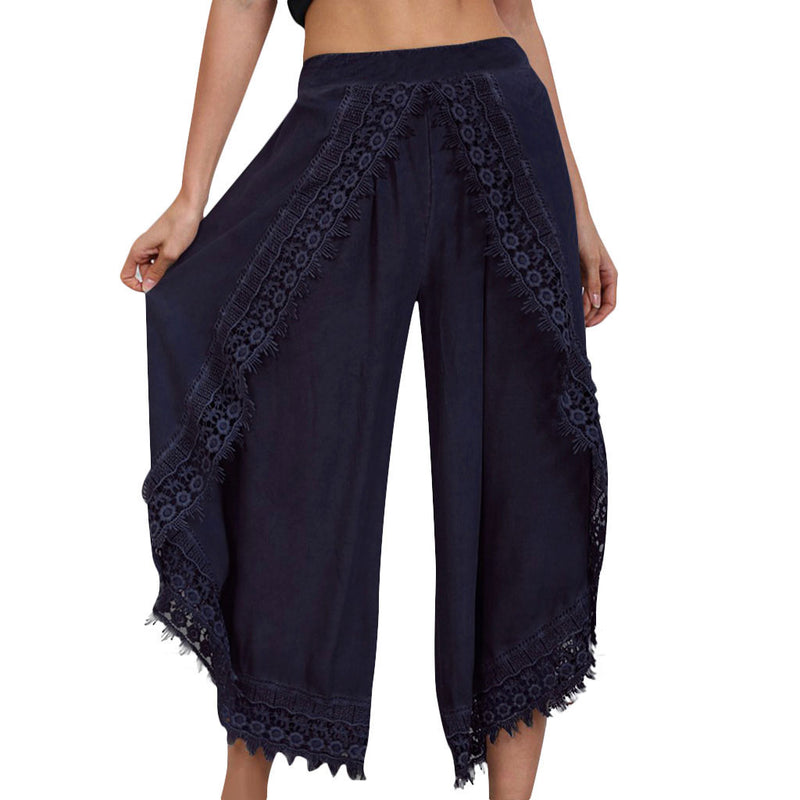 Lace fashion wide-leg pants