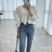 Youthful-looking Loose Outer Wear Idle Style Knitted Cardigan