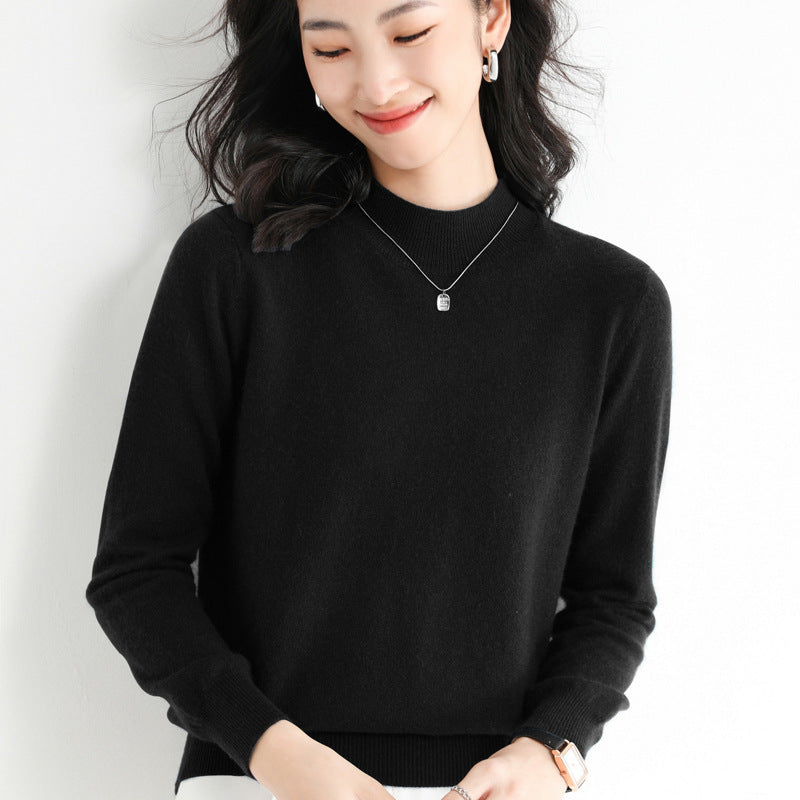 New Half Turtleneck Knitted Pullover Sweater Top For Women