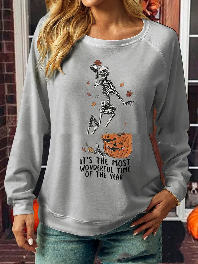 Women's Summer New Round Neck Long Sleeve Digital Printing