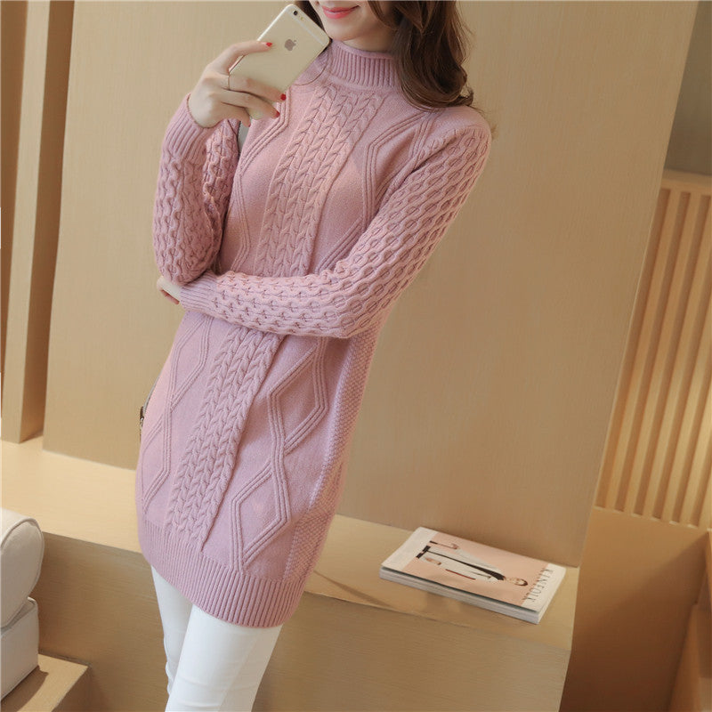 Knitted Sweater Pullover Bottoming Sweater Twist Korean Style Women's Clothing