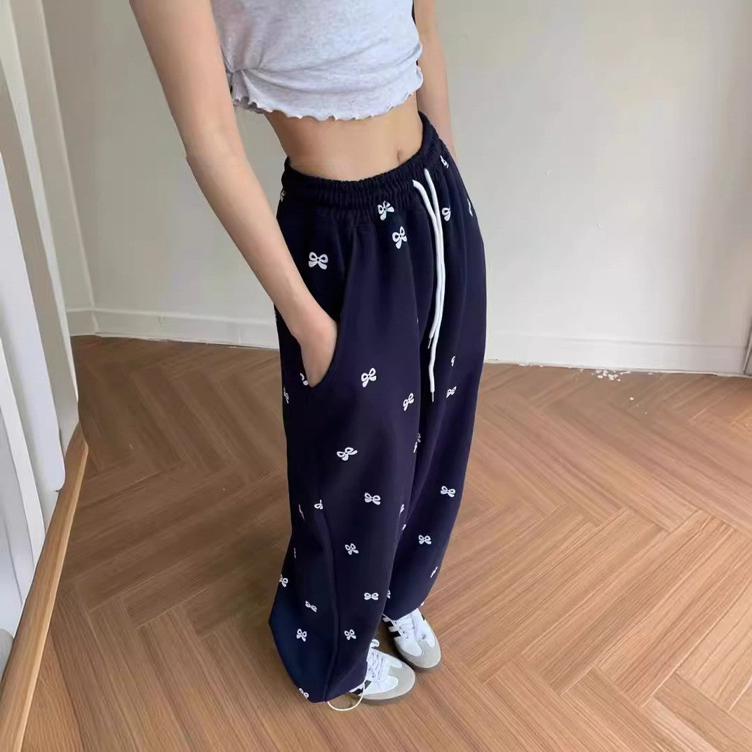 Women's Fashion Bowknot Loose Casual Pants