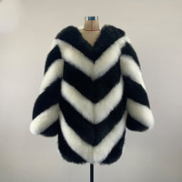 New Faux Fur Color Matching Slim Coat