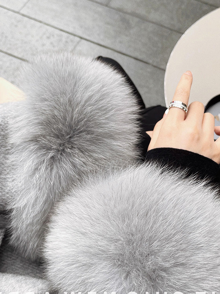 Fox Fur Double-sided Cashmere Coat