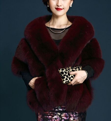 Autumn And Winter New Fox Fur Silver Fox  Fur Coat Shawl Cape Female