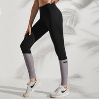 High Waist Contrast Color Yoga Pants Women's Tight Stretch Fitness Pants