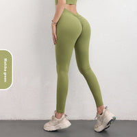 Fashion V-shaped Yoga Pants Ins High Waist Trousers Hip Lifting Sports Fitness Pants Womens Clothing