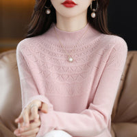 Half High Collar Thin Sweater Seamless Wool