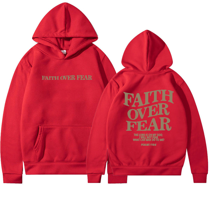 New Hoodie Faith Fear Men's And Women's Printed Sweatshirt