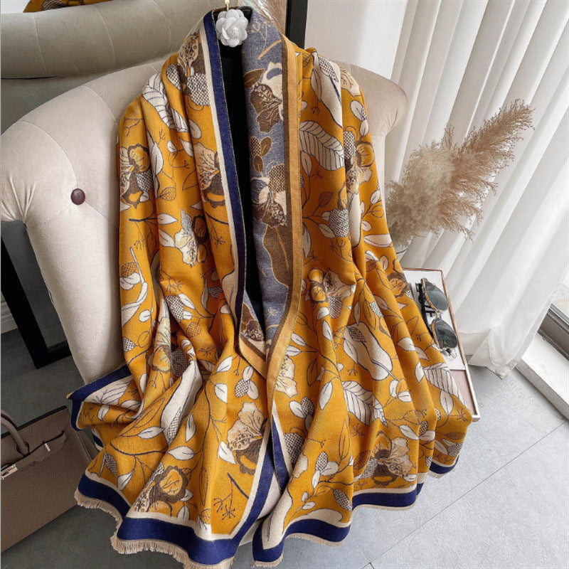 Women's Jacquard Tassel Decorative Shawl Scarf