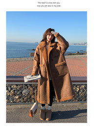 Women's Winter Double-sided Lamb Wool Coat Overcoat