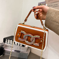 Colored Diamond Luxury Design Box Bag Messenger Shoulder Bag