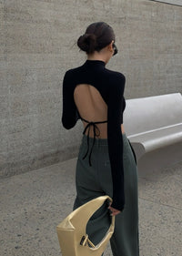 U High Waist Short Backless BottomingT Shirt