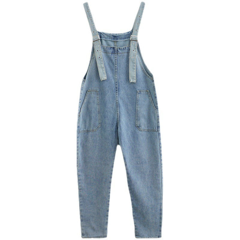 Spring And Summer New Style Loose Large Size Jean Suspenders Female