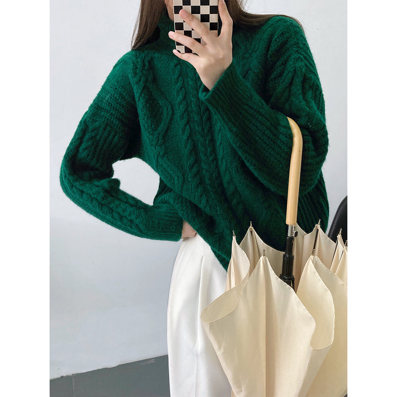 Women's Simple Thick Outer Wear Turtleneck Sweater